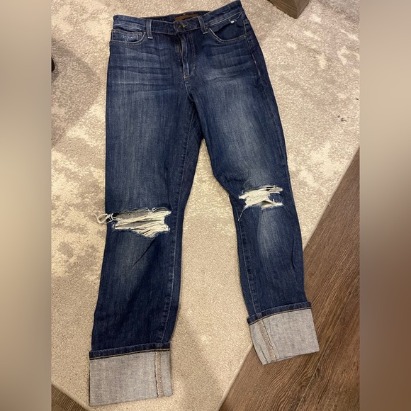 Joe's highrise distressed denim crop/folded cuff size 28 - Picture 1 of 3